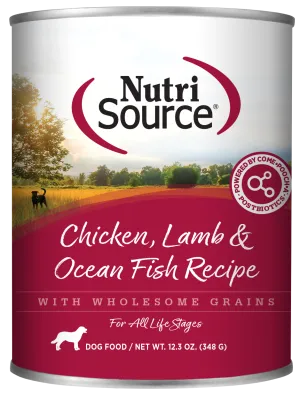 NutriSource Chicken, Lamb & Ocean Fish Canned Dog Food