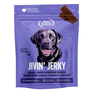 Nutrisource Jivin' Jerky Grain Free Quail, Duck & Chicken Dog Treats