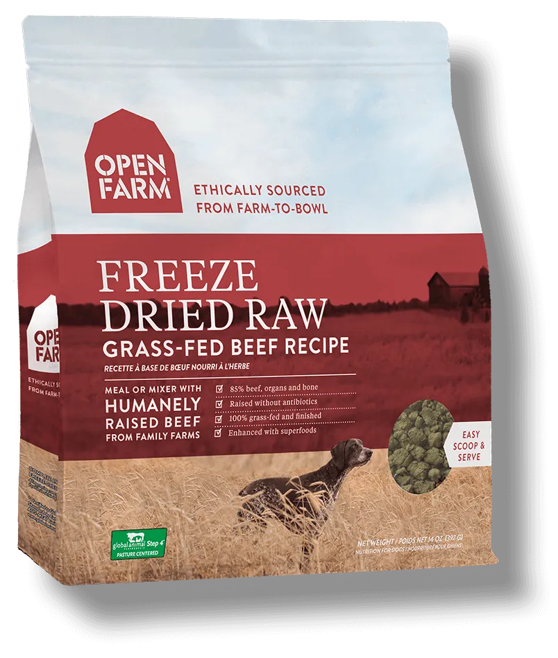 OPEN FARM Grain-Free Freeze-Dried Grass-Fed Beef Recipe Dry Dog Food