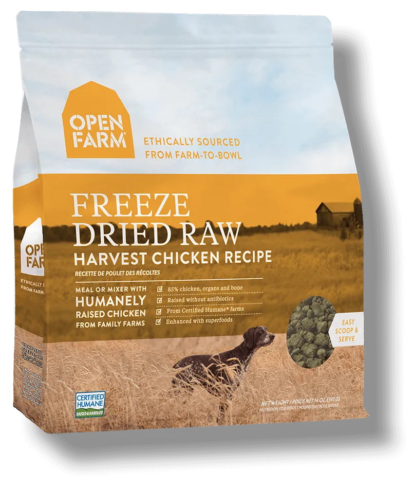 OPEN FARM Grain-Free Freeze-Dried Harvest Chicken Recipe Dry Dog Food