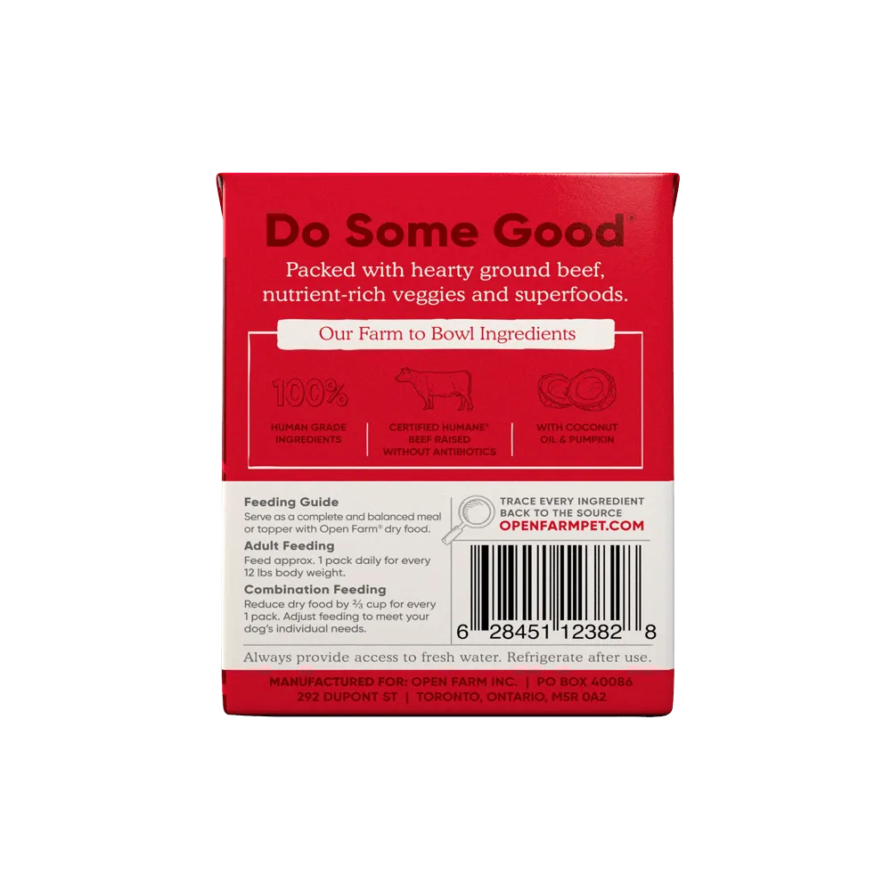Open Farm Grain Free Grass Fed Beef Recipe Rustic Stew Wet Dog Food
