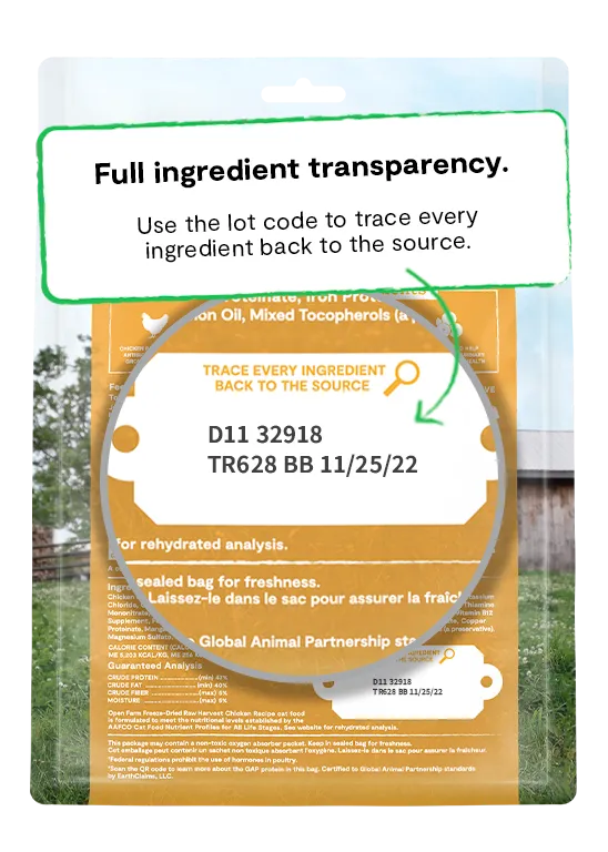 Open Farm Grain Free Harvest Chicken Recipe Freeze Dried Raw Cat Food