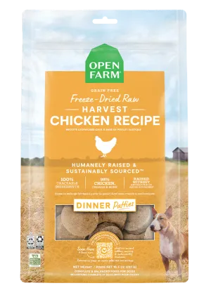 Open Farm Grain Free Harvest Chicken Recipe Freeze Dried Raw Dog Food Patties