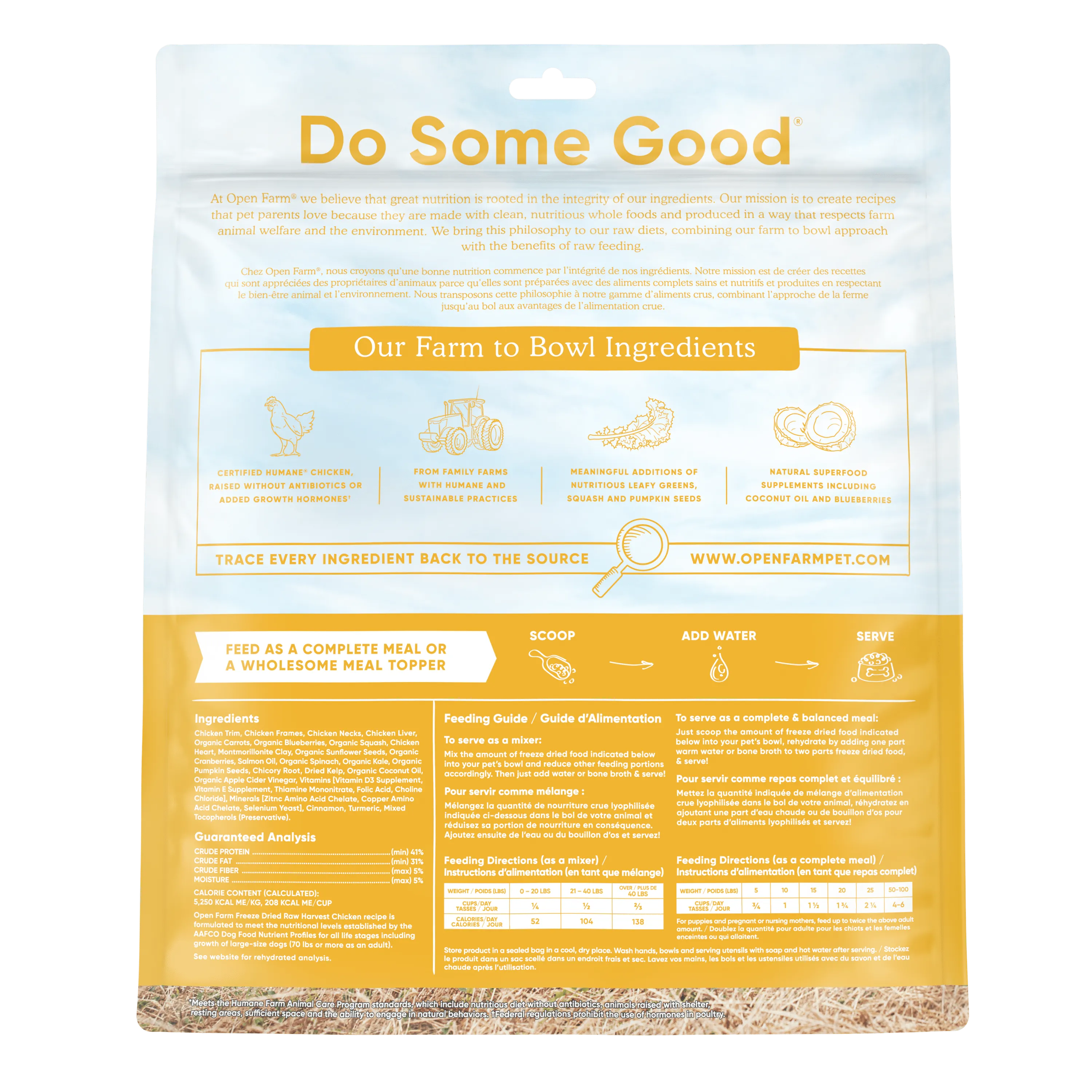 Open Farm Grain Free Harvest Chicken Recipe Freeze Dried Raw Dog Food