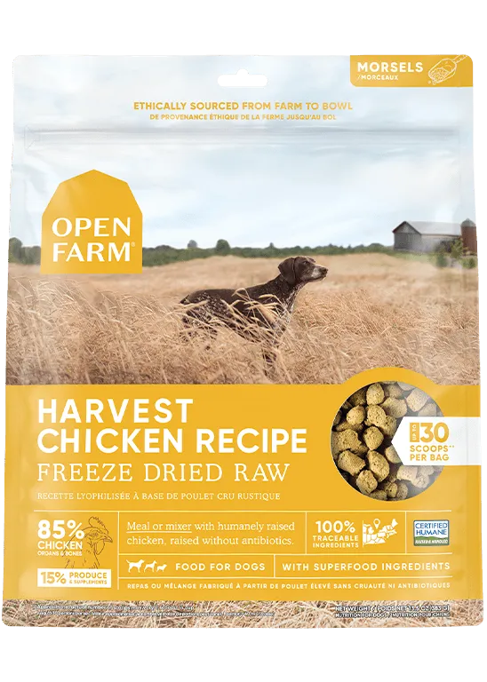 Open Farm Grain Free Harvest Chicken Recipe Freeze Dried Raw Dog Food