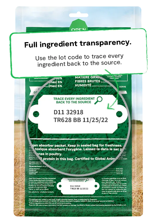 Open Farm Grain Free Homestead Turkey Recipe Freeze Dried Raw Dog Food Patties