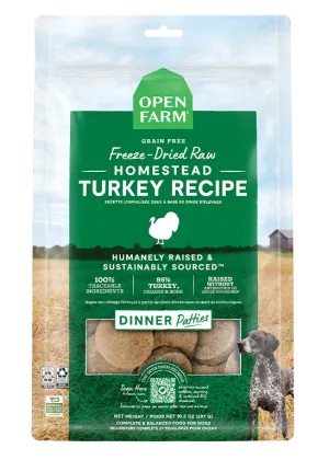 Open Farm Grain Free Homestead Turkey Recipe Freeze Dried Raw Dog Food Patties