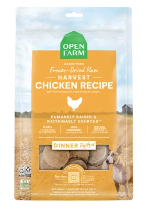 Open Farm Grain Free Raw Dog Food Patties Harvest Chicken Recipe Freeze Dried