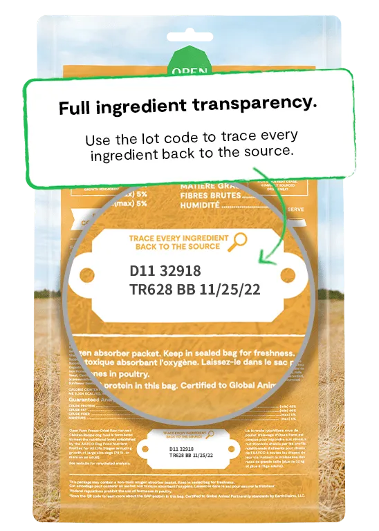 Open Farm Grain Free Raw Dog Food Patties Harvest Chicken Recipe Freeze Dried