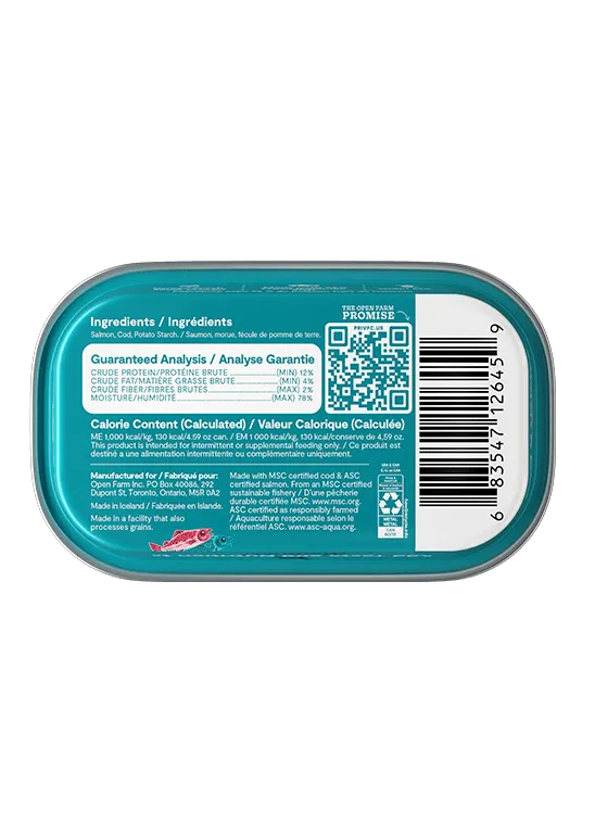 Open Farm Grain Free Salmon & Cod Wet Topper for Dogs