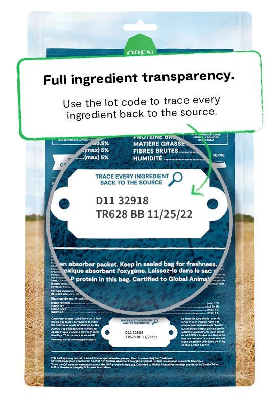 Open Farm Grain Free Surf and Turf Recipe Freeze Dried Raw Dog Food Patties