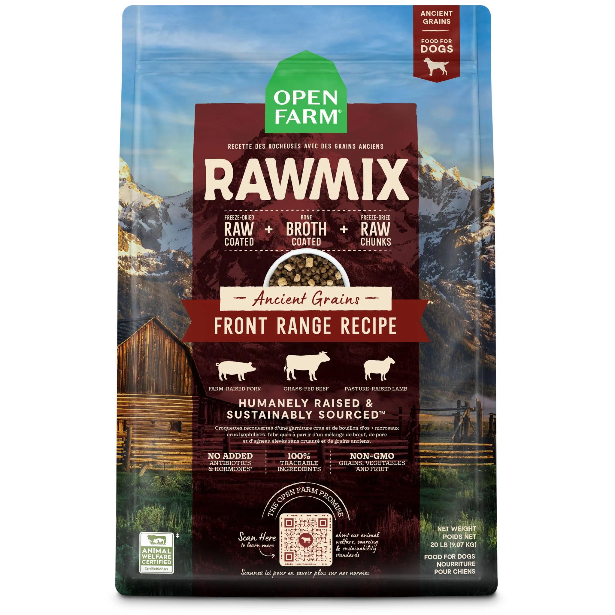 Open Farm Raw Mix Ancient Grains Dog Front Range