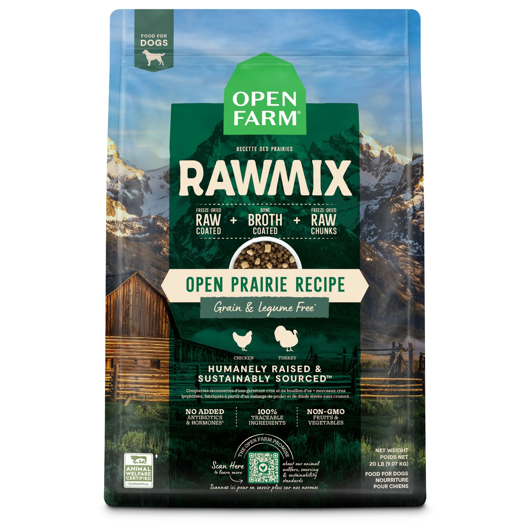 Open Farm Raw Mix Grain-Free Dog Open Prairie