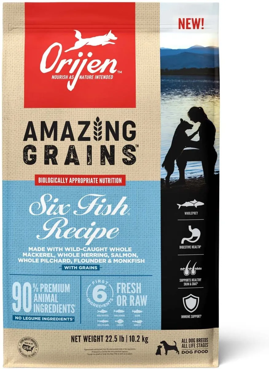 Orijen Amazing Grains Six Fish Dry Dog Food