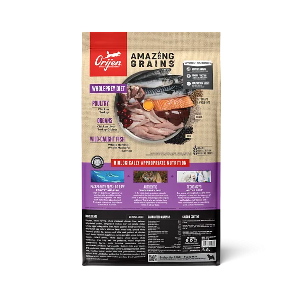 ORIJEN High Protein Amazing Grains Large Breed Puppy Dry Dog Food