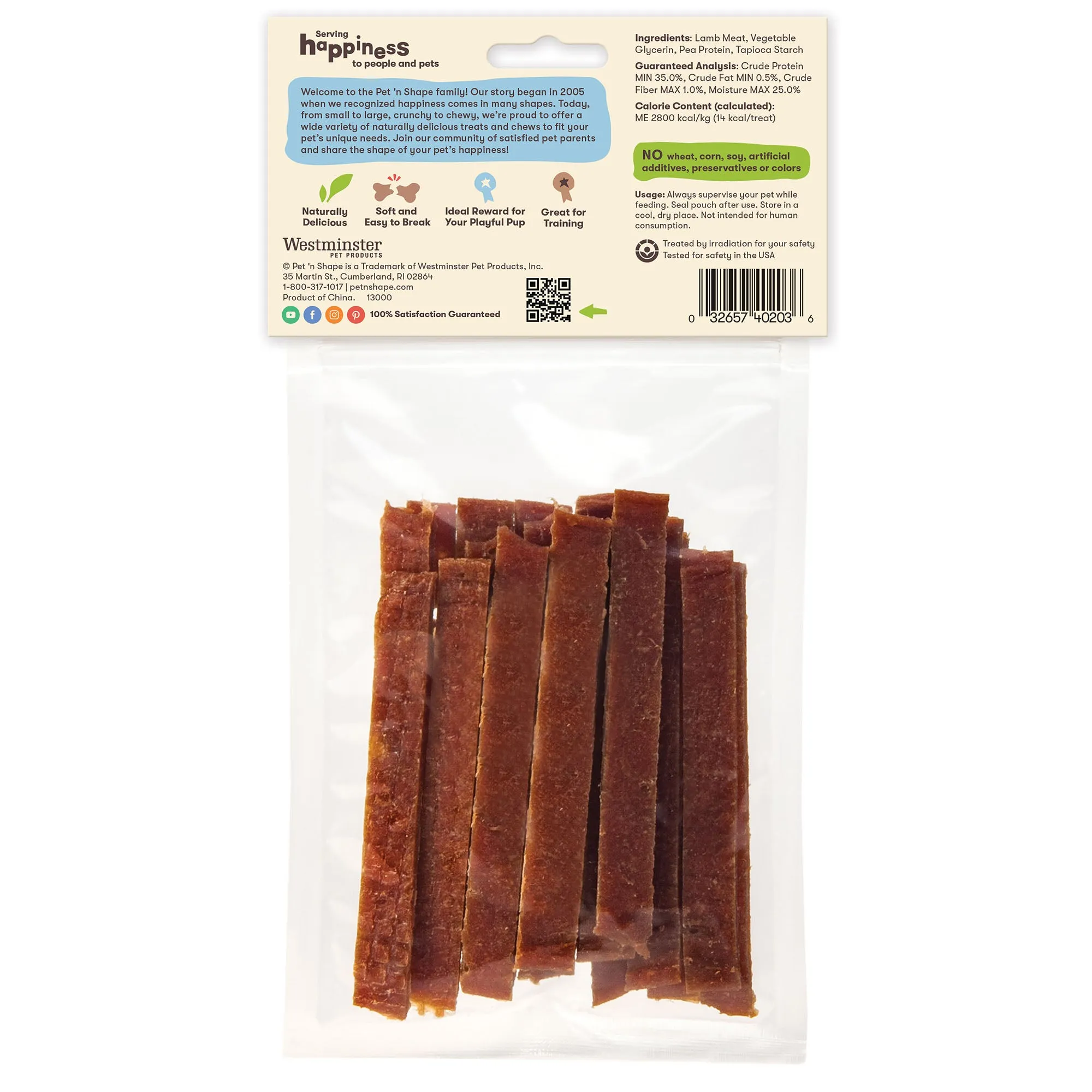 Pet 'n Shape Lamb Strip Dog Treat 3oz