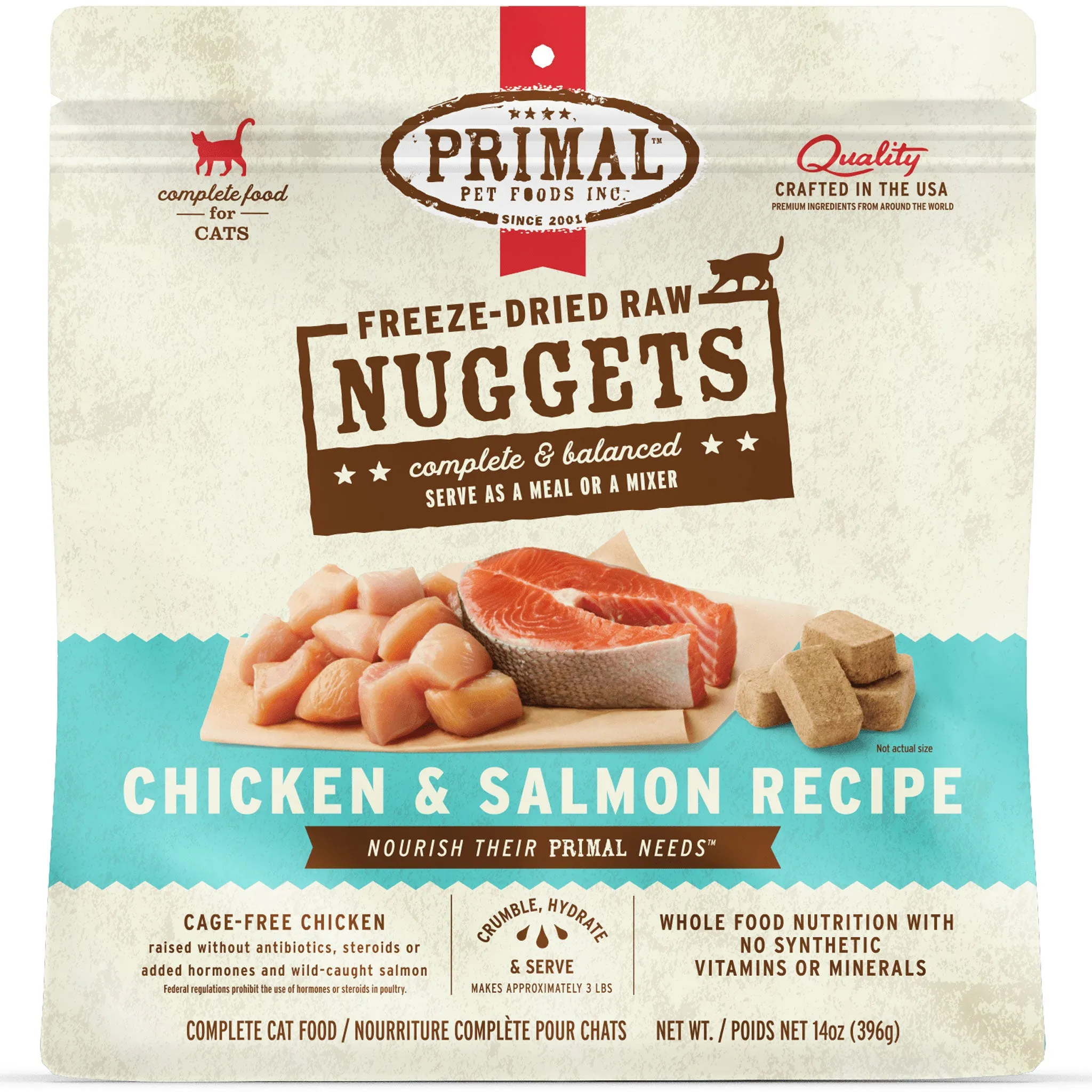Primal Freeze-Dried Chicken & Salmon Formula Cat Food - 14oz