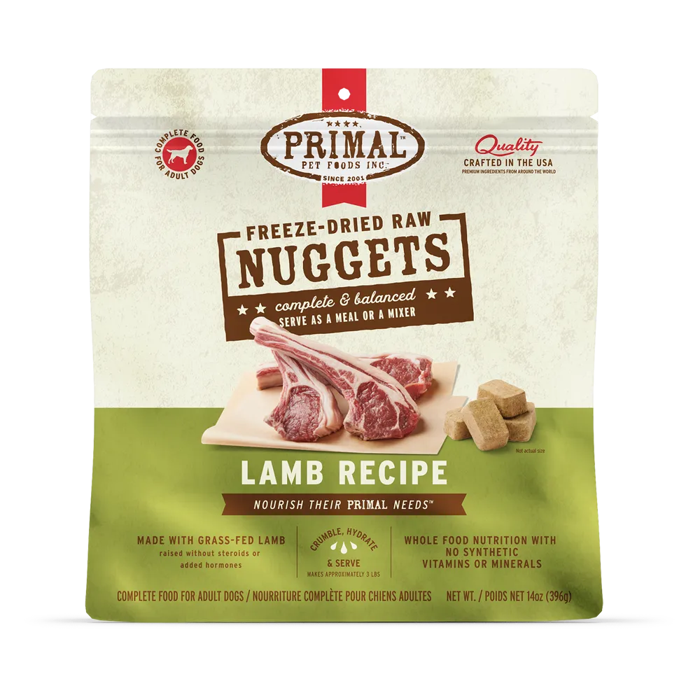 Primal Freeze Dried Nuggets Grain Free Lamb Formula Dog Food