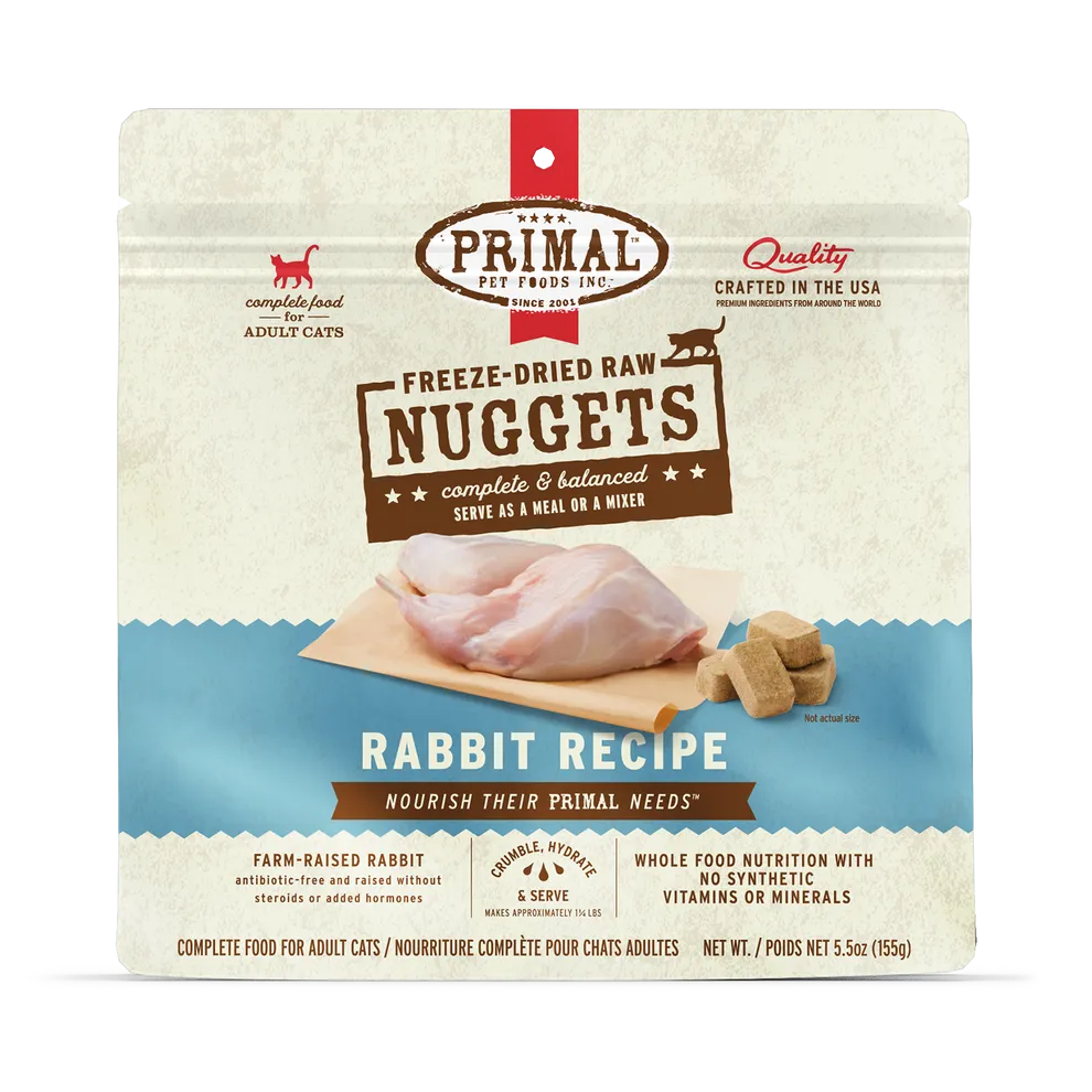 Primal Freeze Dried Nuggets Grain Free Rabbit Formula Cat Food