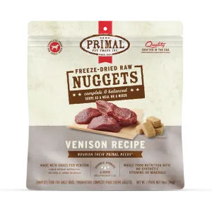 Primal Freeze Dried Nuggets Grain Free Venison Formula Complete Diet for Dogs