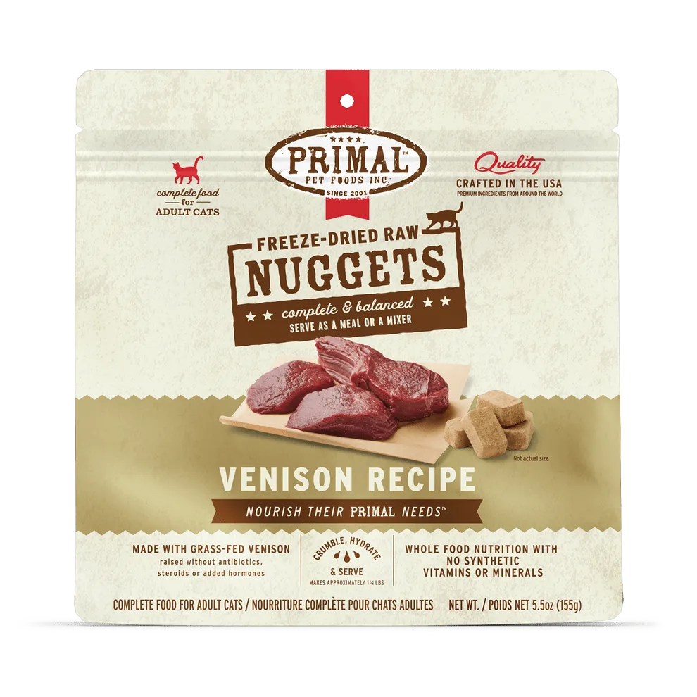 Primal Freeze Dried Nuggets Venison Formula Complete Diet for Cats