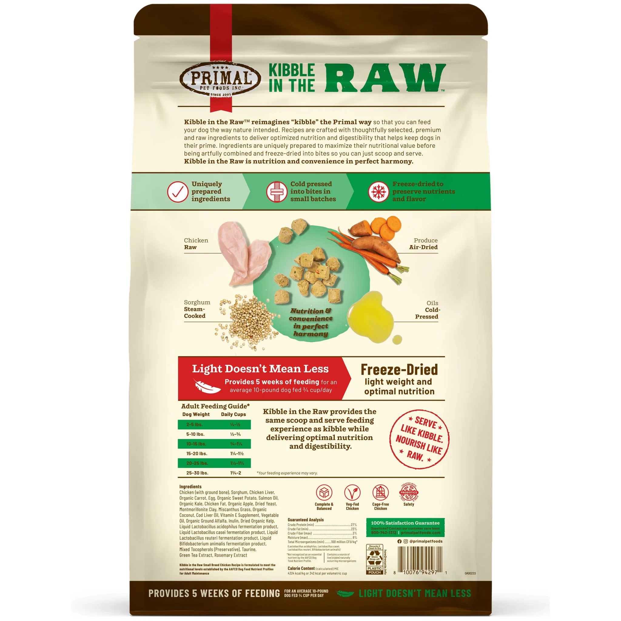 Primal Kibble in the Raw Small Breed Dog Food