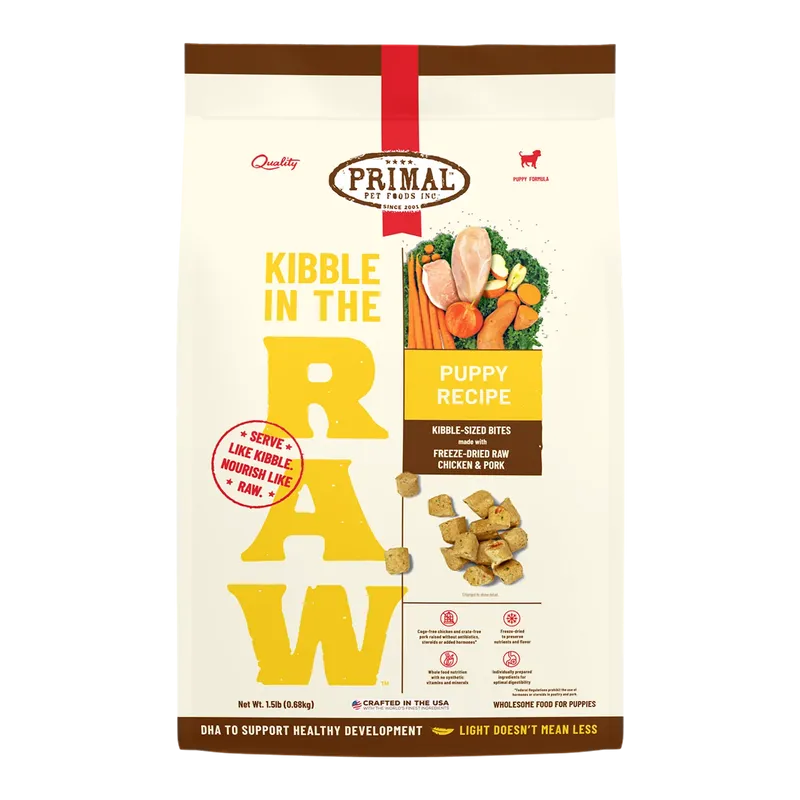Primal Pet Foods Kibble in the Raw Puppy Recipe