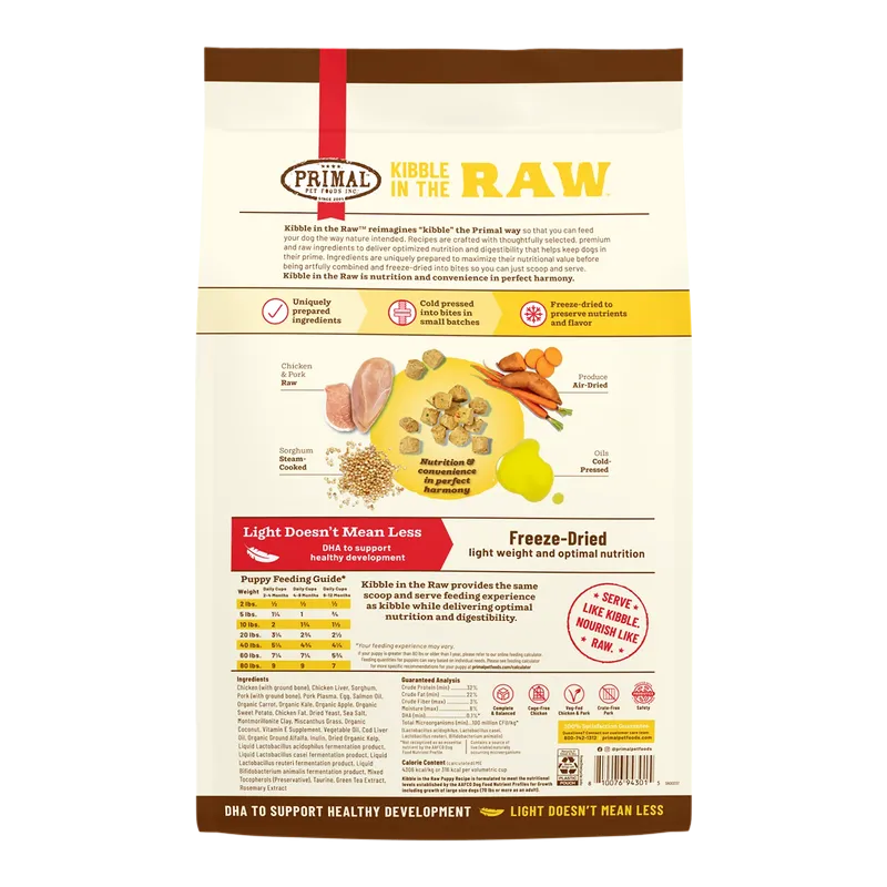 Primal Pet Foods Kibble in the Raw Puppy Recipe