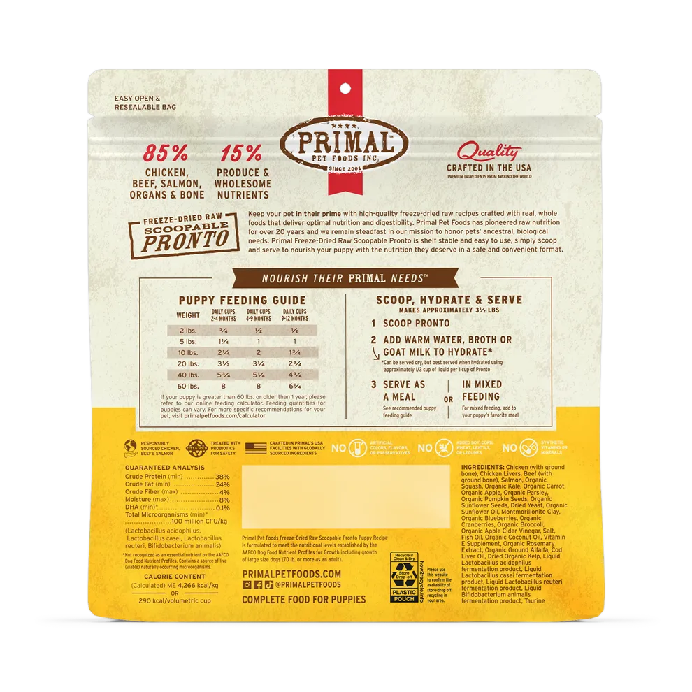 Primal Pronto Puppy Recipe Freeze-Dried Raw Dog Food