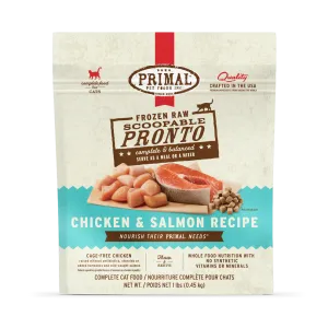 Primal Pronto Raw Frozen Chicken & Salmon Recipe Food For Cats