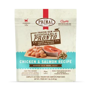 Primal Pronto Raw Frozen Chicken & Salmon Recipe Food For Cats