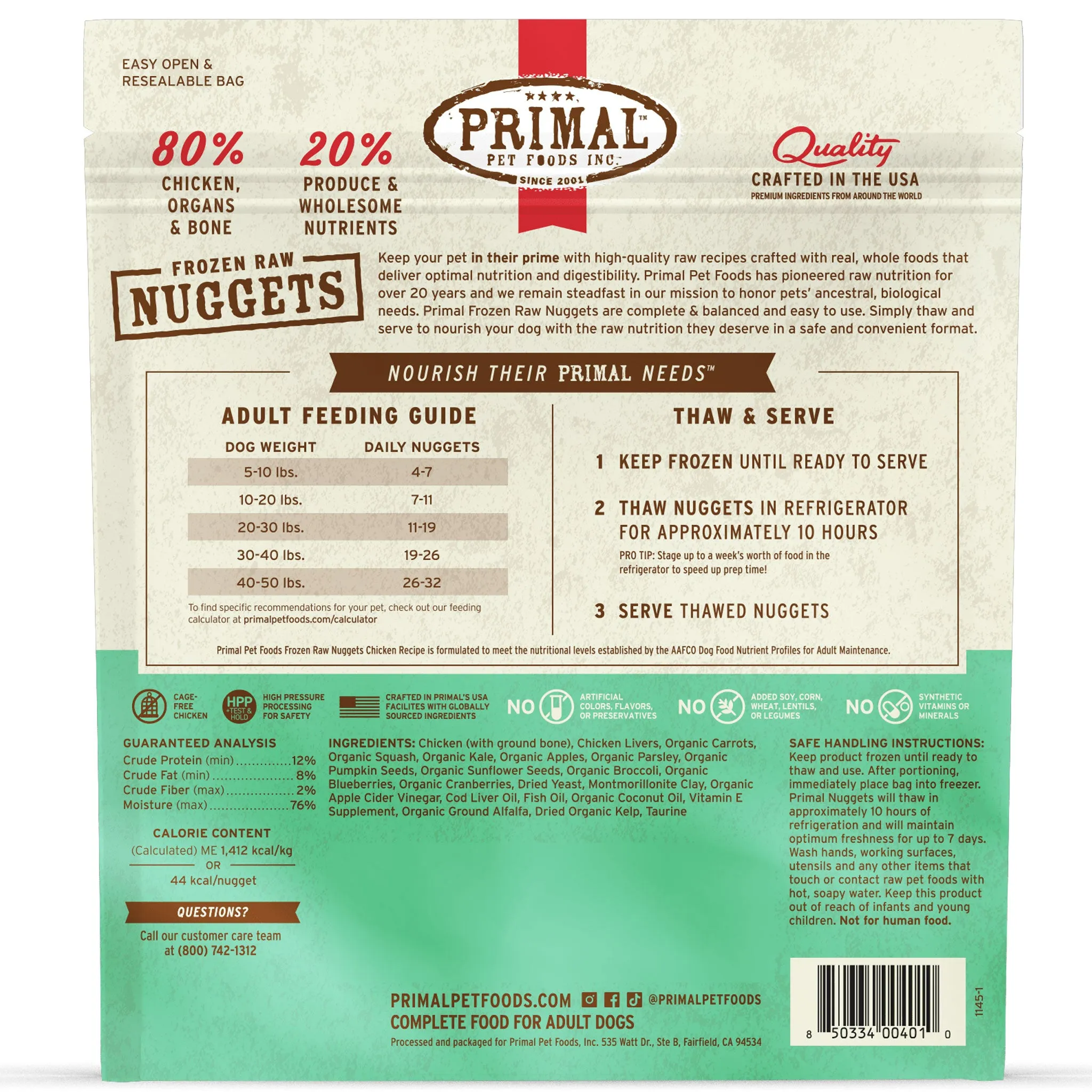 Primal Raw Chicken Dog Food