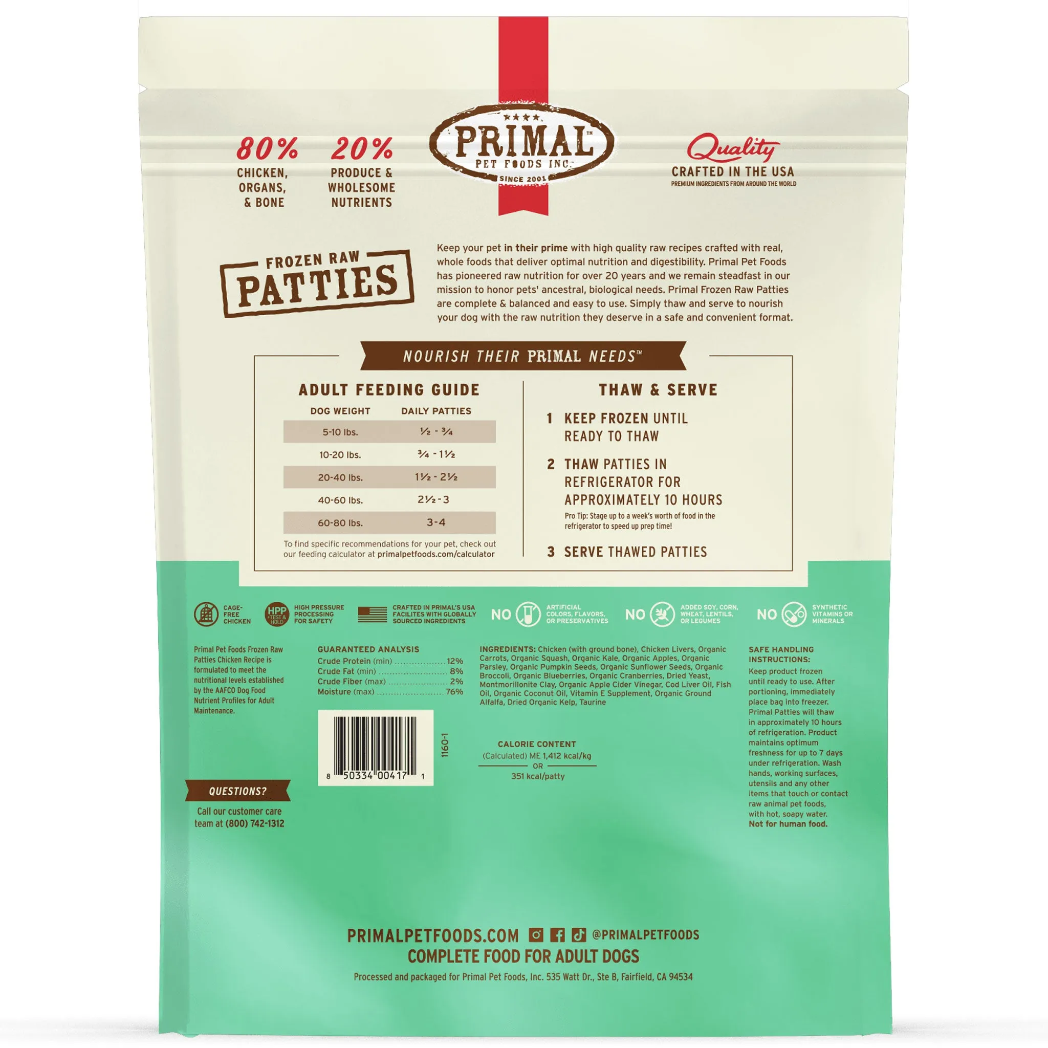 Primal Raw Chicken Dog Food