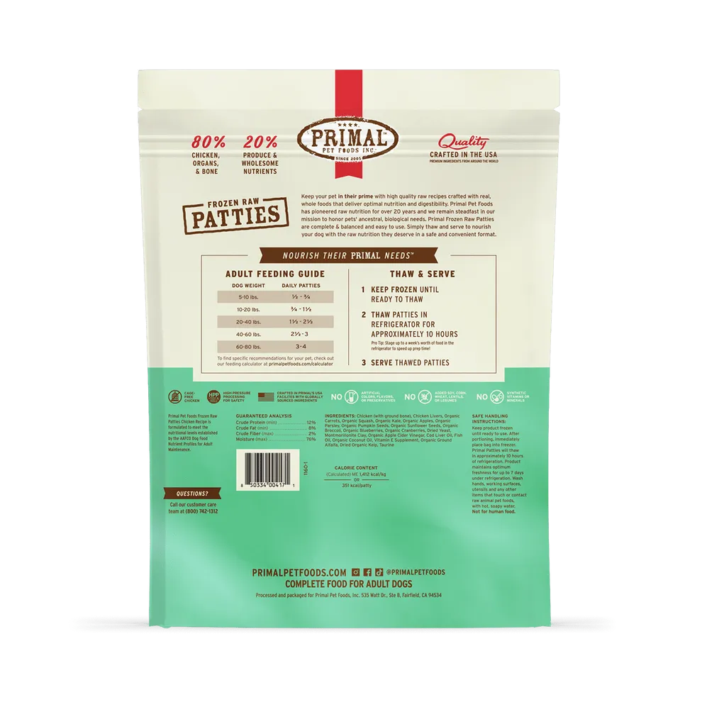 Primal Raw Frozen Chicken Formula For Dogs