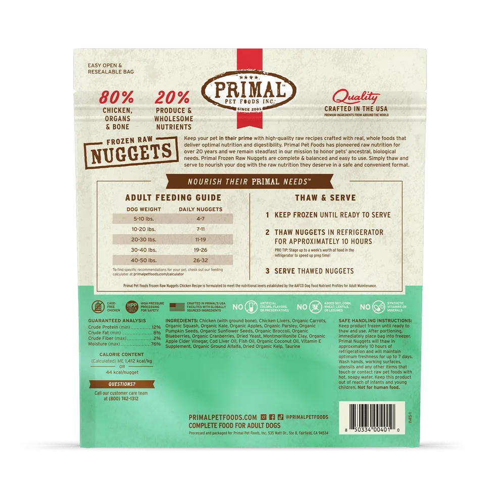 Primal Raw Frozen Chicken Formula For Dogs