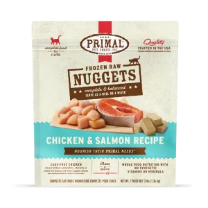 Primal Raw Frozen Nuggets Chicken & Salmon Formula For Cats