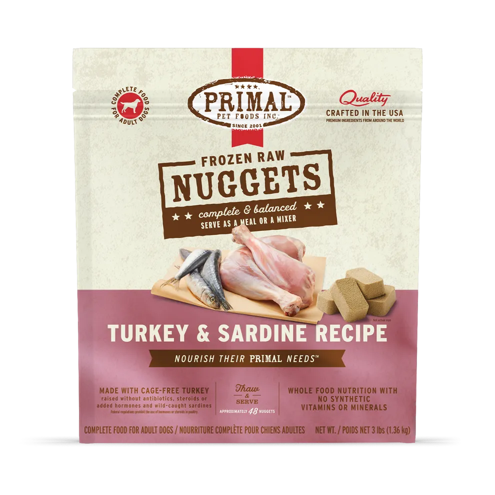 Primal Raw Frozen Turkey & Sardine Formula For Dogs