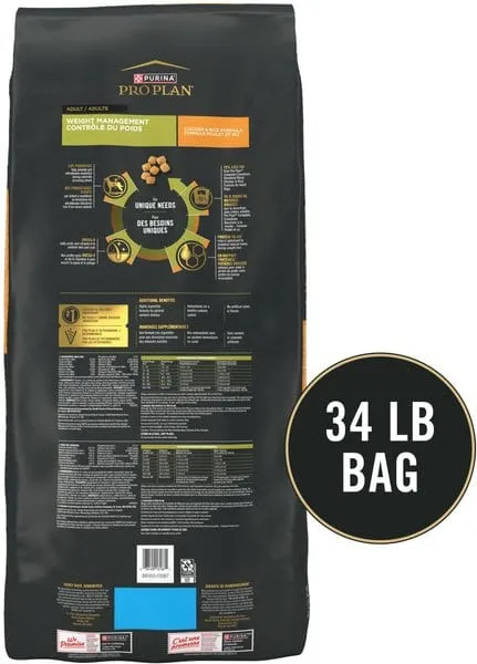 Purina Pro Plan Adult Weight Management Chicken & Rice Formula Dry Dog Food