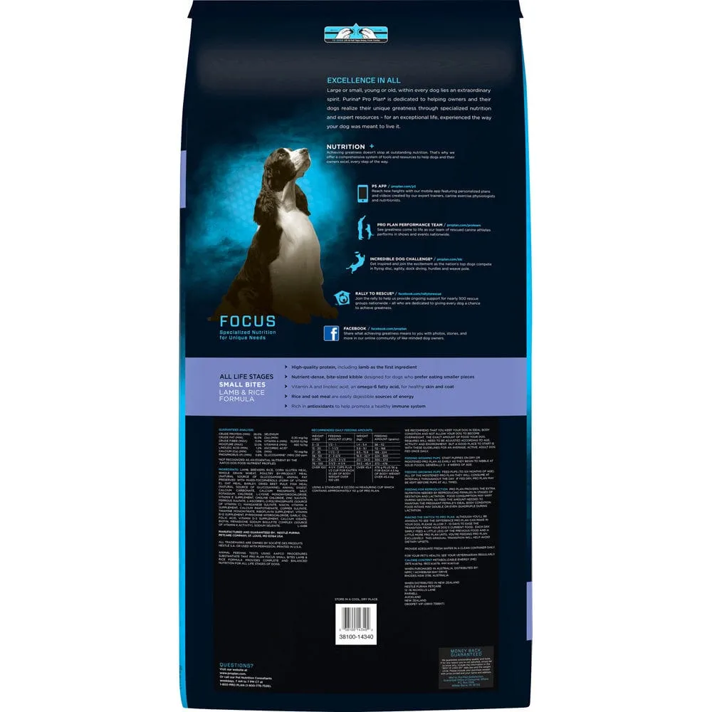 Purina Pro Plan All Life Stages Small Bites Lamb & Rice Dry Dog Food