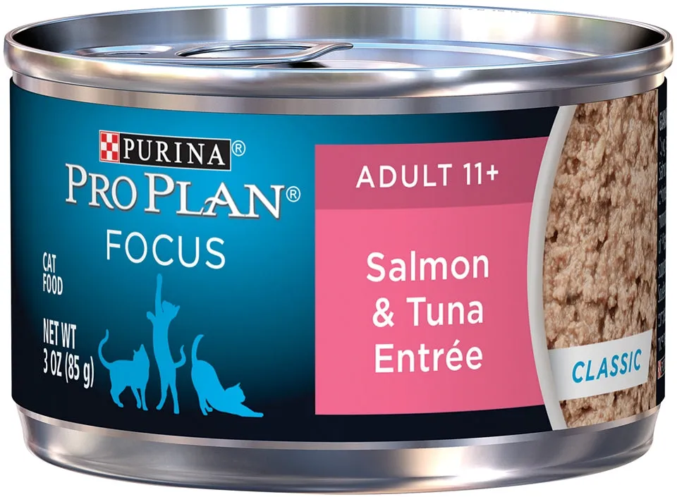 Purina Pro Plan Focus Senior Cat 11  Salmon & Tuna Entree Canned Cat Food
