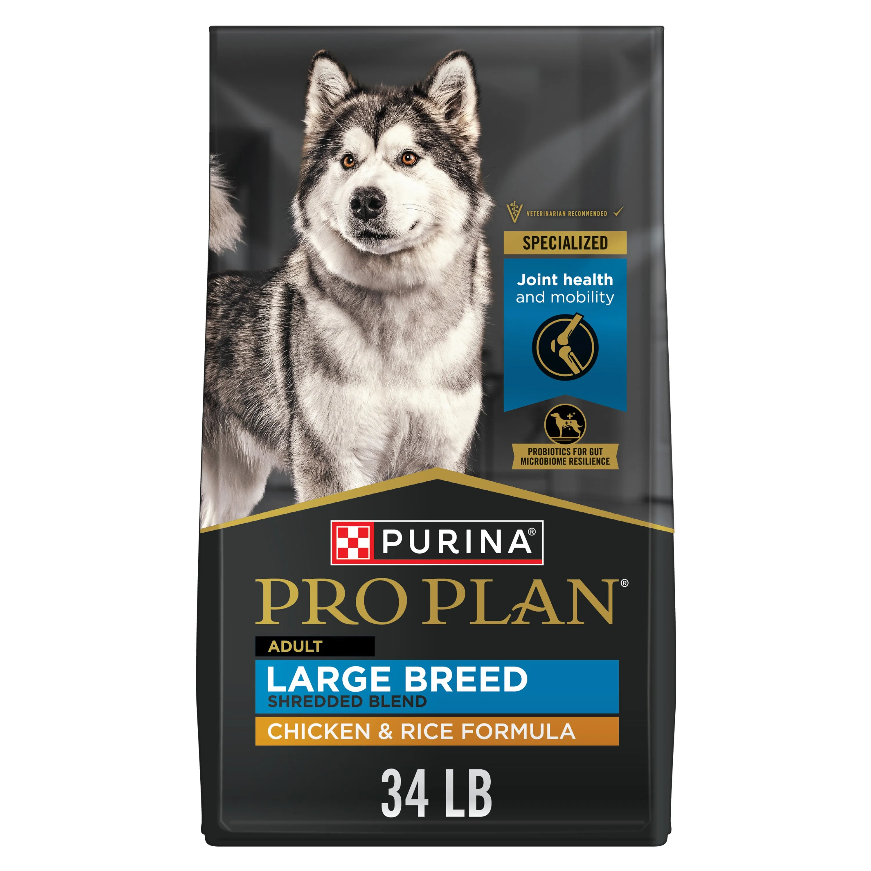 Purina Pro Plan Joint Health for Dogs, Large Breed Dog Food Dry, Shredded Blend Chicken & Rice Formula