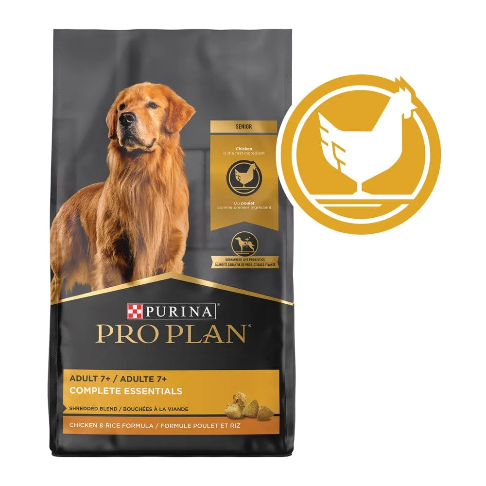 Purina Pro Plan Senior Dry Dog Food Shredded Blend Chicken & Rice Formula With Probiotics