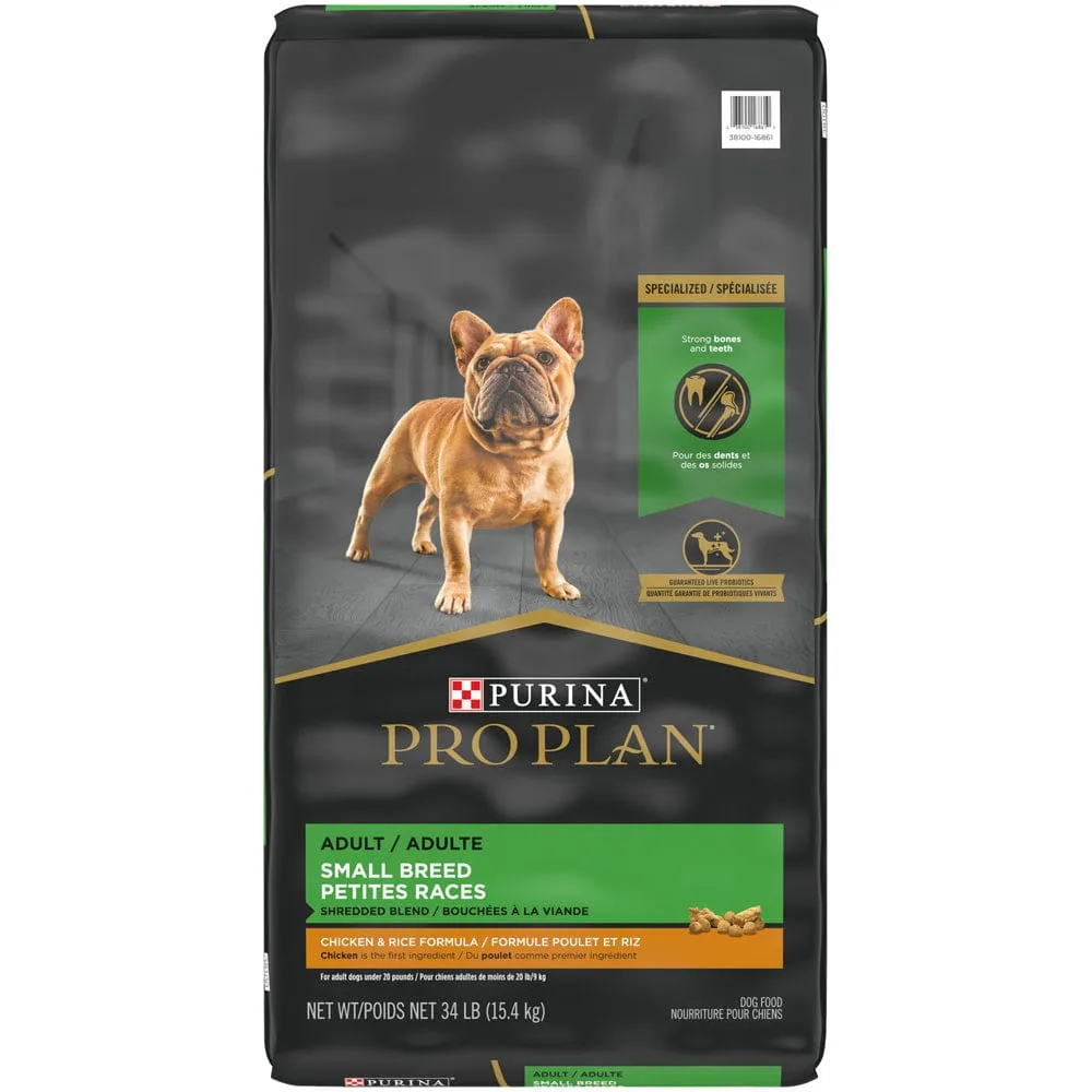 Purina Pro Plan Small Breed Shredded Blend Chicken & Rice Formula With Probiotics Weight Control Dry Dog Food