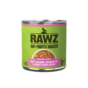 RAWZ Shredded Beef, Salmon, Coconut Oil & Goats Milk Canned Dog Food