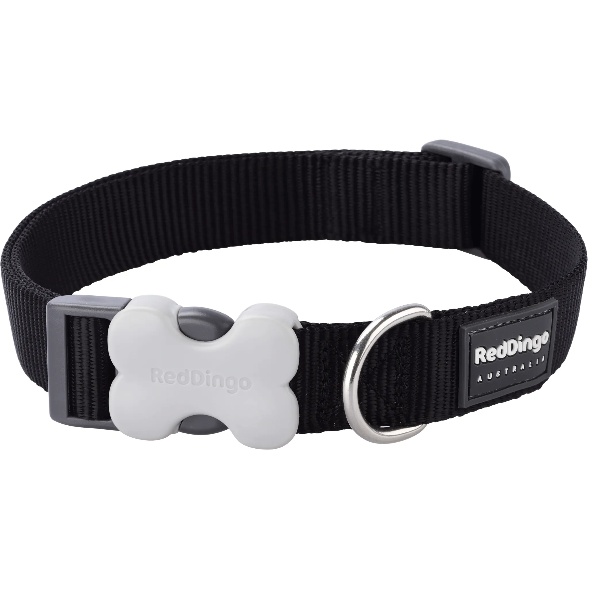 Red Dingo Black Bucklebone Classic Dog Collar