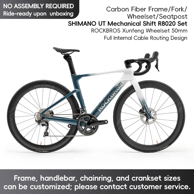 ROCKBROS T700 Carbon Fiber Aerodynamic Road Bike 105 Electronic Shifting  Disc Brakes