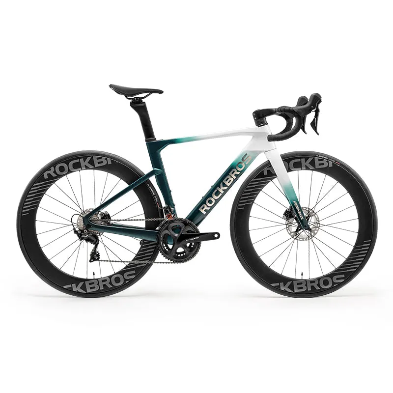 ROCKBROS T700 Carbon Fiber Aerodynamic Road Bike 105 Electronic Shifting  Disc Brakes