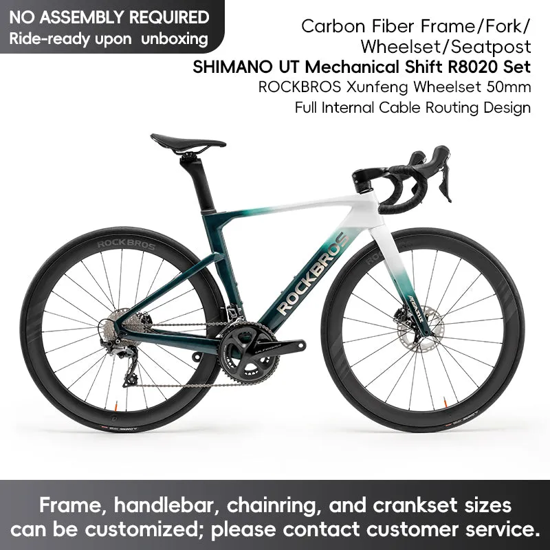 ROCKBROS T700 Carbon Fiber Aerodynamic Road Bike 105 Electronic Shifting  Disc Brakes