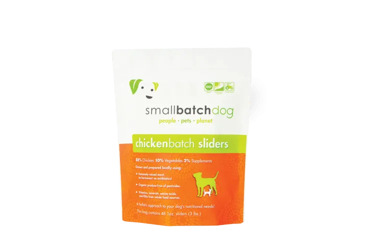 SmallBatch Raw Frozen Chicken Sliders for Dogs