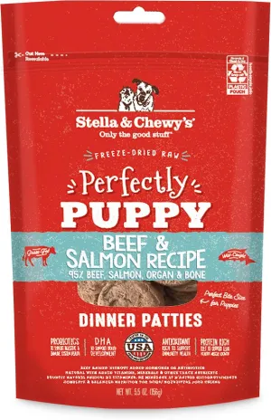 Stella & Chewy's Perfectly Puppy Freeze Dried Raw Beef and Salmon Dinner Patties Grain Free Dog Food
